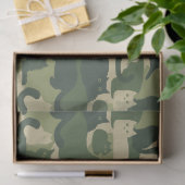 Camouflage Cats Pattern Army Green Kitats Camoufla Seidenpapier (Geschenk)