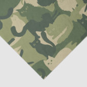 Camouflage Cats Pattern Army Green Kitats Camoufla Seidenpapier (Detail)