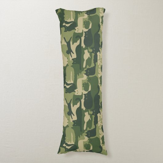 Camouflage Cats Pattern Army Green Kitats Camoufla Seitenschläferkissen (Vorderseite Vertikal)