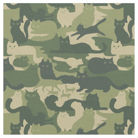 Camouflage Cats Pattern Army Green Kitats Camoufla Stoff (Nahaufnahme)