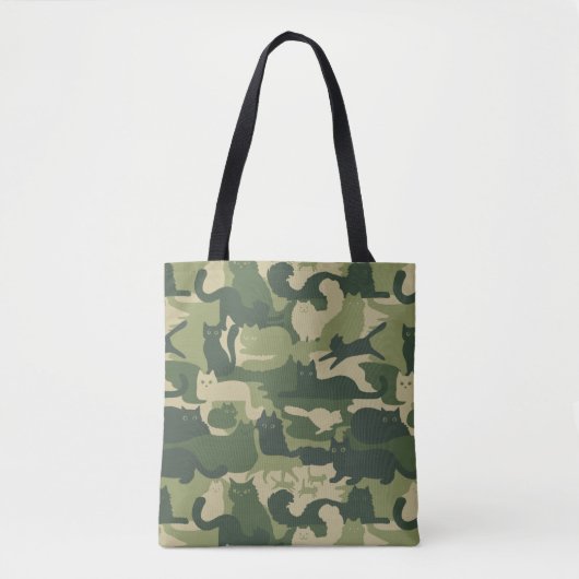 Camouflage Cats Pattern Army Green Kitats Camoufla Tasche (Vorderseite)