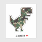 Camouflage Chrome T-Rex Aufkleber (Blatt)