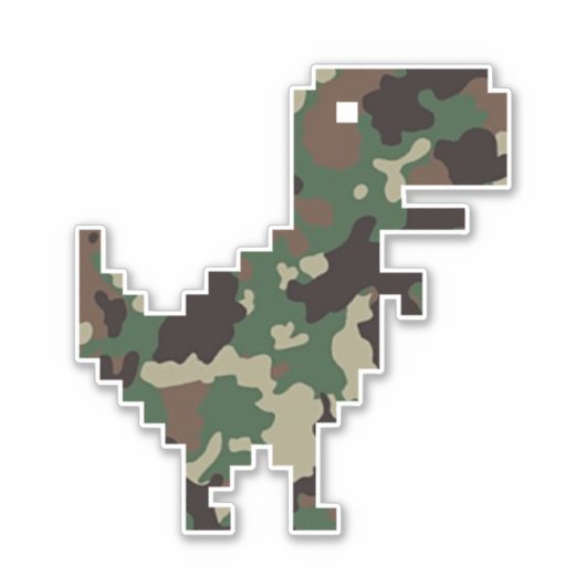 Camouflage Chrome T-Rex Aufkleber (Vorderseite)