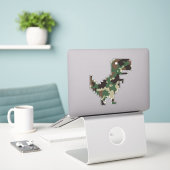 Camouflage Chrome T-Rex Aufkleber (Laptop auf Schreibtisch)