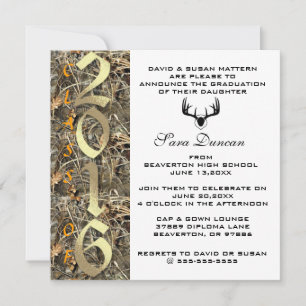 Camouflage Classic Elegant 2016 Abschluss Einladun Einladung