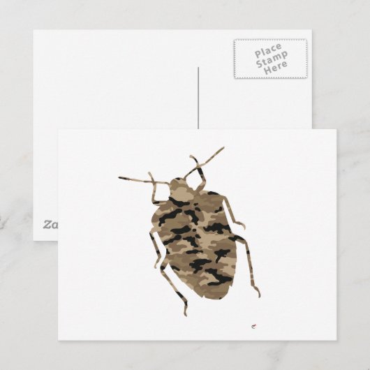 Camouflage Cockroach-Silhouette Postkarte (Vorne/Hinten)