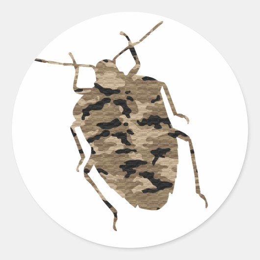 Camouflage Cockroach-Silhouette Runder Aufkleber (Vorderseite)