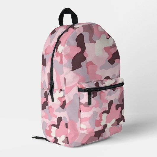 Camouflage & Confidence: Pink Edition Bedruckter Rucksack (Rückseitige Ecke links)