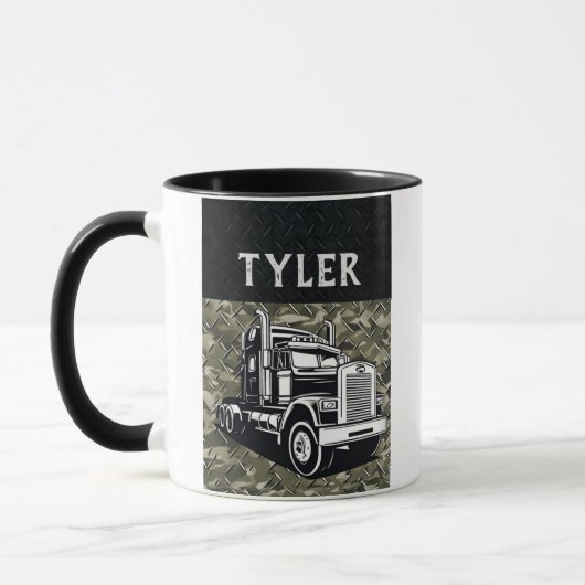 Camouflage cooler LKW-Name Tasse (Links)