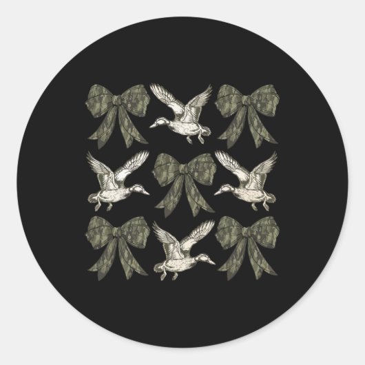 Camouflage Coquette Bow Duck Hunt Duck Jagd Frauen Runder Aufkleber (Vorderseite)