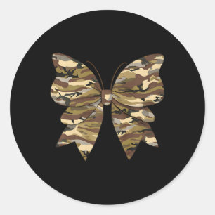 Camouflage Coquette Bow Duck Jagd Frauen Niedlich Runder Aufkleber