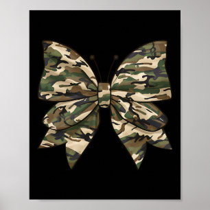 Camouflage Coquette Bow Duck Jagd Girls Butterfly Poster