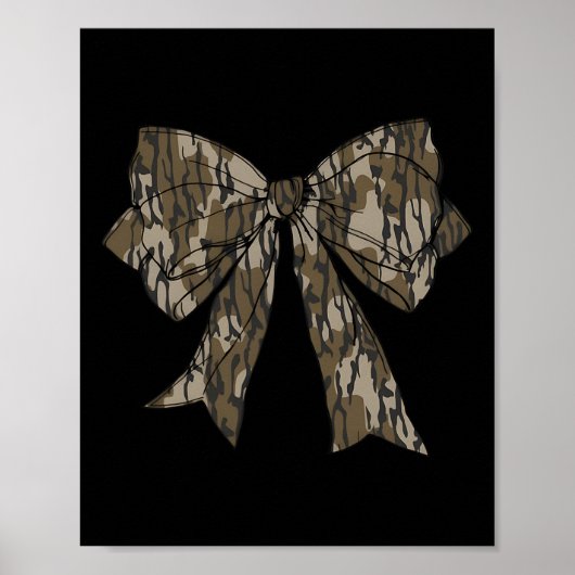 Camouflage Coquette Bow Duck Jagd Mädchen Kinder F Poster (Vorne)