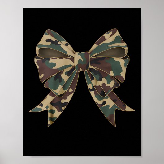 Camouflage Coquette Bow Duck Jagd Mädchen Kinder F Poster (Vorne)