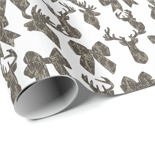 Camouflage Coquette Bow Hirsche Jagd Frauen Geschenkpapier (Rolleneckpunkt)