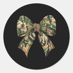 Camouflage Coquette Bow Jagd Camouflage Alte Jäger Runder Aufkleber