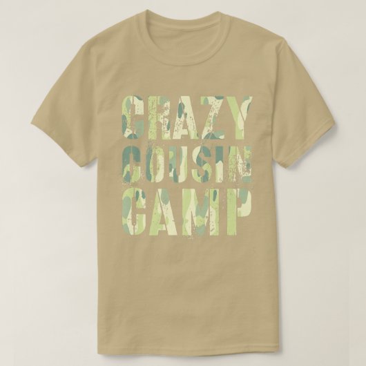 Camouflage CRAZY COUSIN CAMP Funny Oma Grandpa Ree T-Shirt (Design vorne)