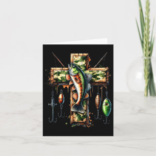 Camouflage Cross Fishing Faith Christlich Fisherma Karte