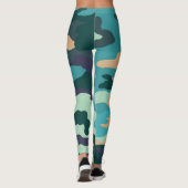 Camouflage Custom Leggings Blue, Green (Rückseite)
