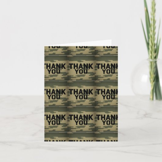 Camouflage "Danke" Geschenkkarte Karte (Vorderseite)