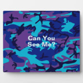 Camouflage Dark Blue & Lila Pattern Fotoplatte (Vorderseite)