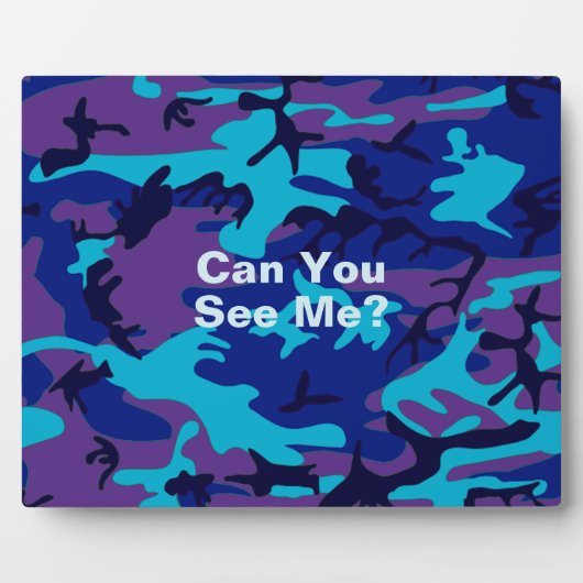 Camouflage Dark Blue & Lila Pattern Fotoplatte (Vorderseite)