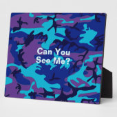 Camouflage Dark Blue & Lila Pattern Fotoplatte (Seite)