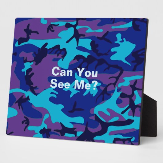 Camouflage Dark Blue & Lila Pattern Fotoplatte (Seite)