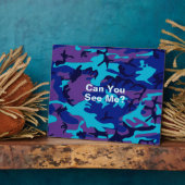 Camouflage Dark Blue & Lila Pattern Fotoplatte (Seite)