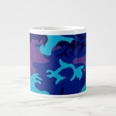Camouflage Dark Blue & Lila Pattern Jumbo-Tasse (Vorderseite)