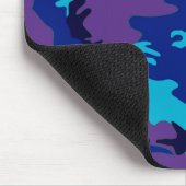 Camouflage Dark Blue & Lila Pattern Mousepad (Ecke)