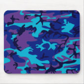 Camouflage Dark Blue & Lila Pattern Mousepad (Vorne)