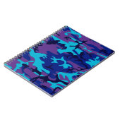 Camouflage Dark Blue & Lila Pattern Notizblock (Linke Seite)