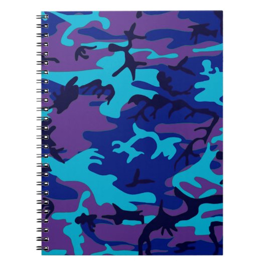Camouflage Dark Blue & Lila Pattern Notizblock (Vorderseite)