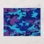 Camouflage Dark Blue & Lila Pattern Postkarte (Vorderseite)