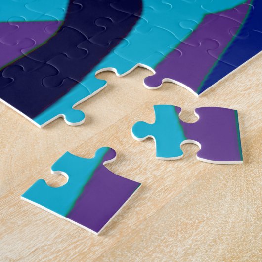 Camouflage Dark Blue & Lila Pattern Puzzle (Seite)