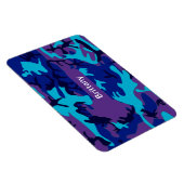 Camouflage Dark Blue und Lila Muster Name Magnet (Rechte Seite)