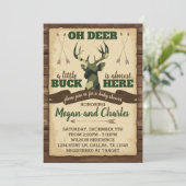 Camouflage Deer Baby Dusche Einladung (Stehend Vorderseite)