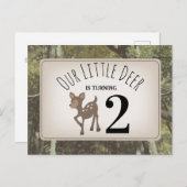 Camouflage Deer Birthday Einladungspostkarte (Vorne/Hinten)