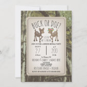 Camouflage Deer Buck oder Doe Baby Gender Reveal P Einladung (Vorderseite)