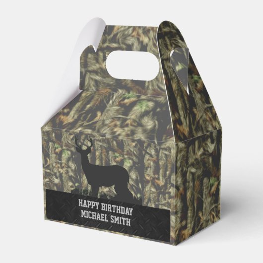 Camouflage Deer Junting Men's Birthday Favor Boxes Geschenkschachtel (Vorderseite)