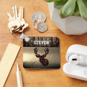 Camouflage Deer Junting Name Buck Cool Men's Schlüsselanhänger