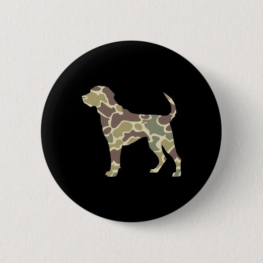 Camouflage der Alten Schule Jagd Hund Button (Vorderseite)