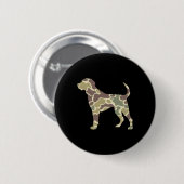 Camouflage der Alten Schule Jagd Hund Button (Vorne & Hinten)