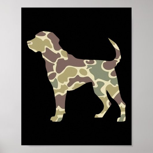 Camouflage der Alten Schule Jagd Hund Poster (Vorne)