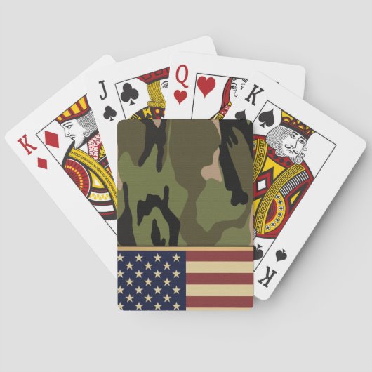 Camouflage der amerikanischen Flagge Spielkarten (Rückseite)