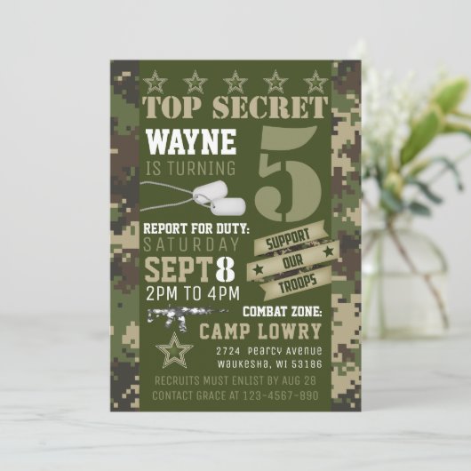 Camouflage der Armee zum Geburtstag Ankündigung (Stehend Vorderseite)