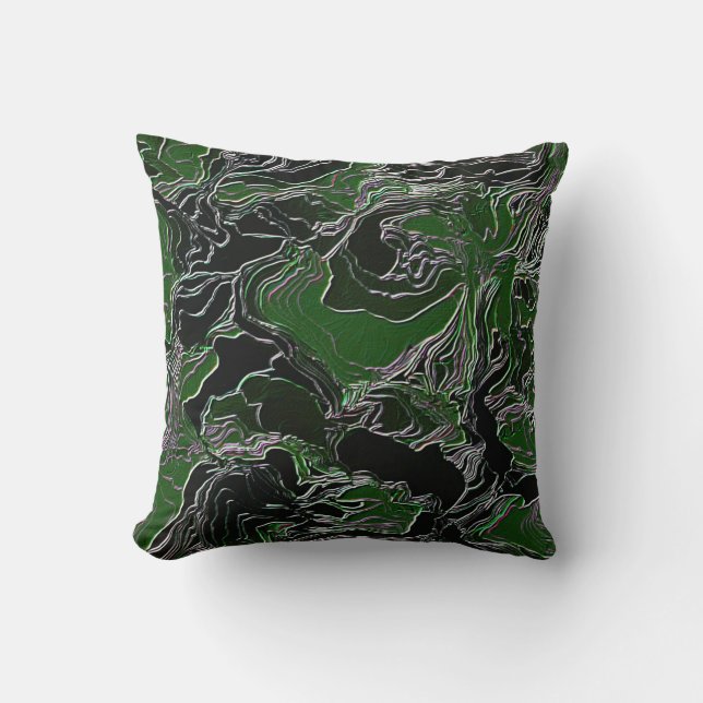 Camouflage der Funky Green Army Kissen (Vorderseite)