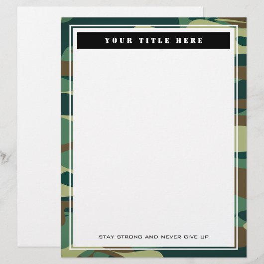 Camouflage der grünen Armee (Vorne/Hinten)