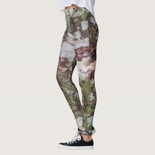 Camouflage der grünen und braunen Tarnrinde Leggings (Links)